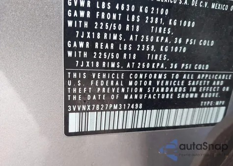 2023 Volkswagen Taos 1.5T Se z USA, uszkodzony, nr VIN 3VVNX7B27PM317498